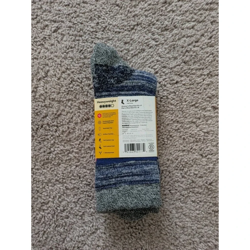 Bombas Hex Tec Performance Hiking Calf/Crew Socks Heavyweight Unisex XL NWT